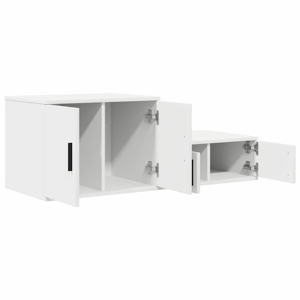 Opbevaringsskab 2 pcs Hvid 118 x 41 x 40 cm Konstrueret træ