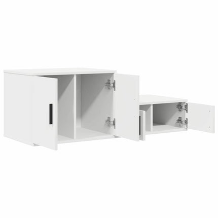 Opbevaringsskab 2 stk. Hvid 118 x 41 x 40 cm Konstrueret træ
