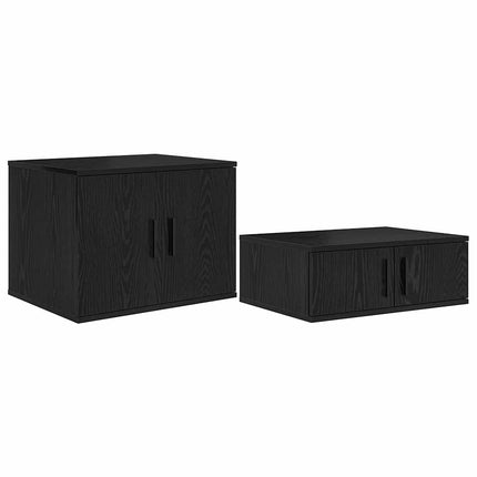 Opbevaringsskab 2 stk. Sort eg 118 x 41 x 40 cm Konstrueret træ