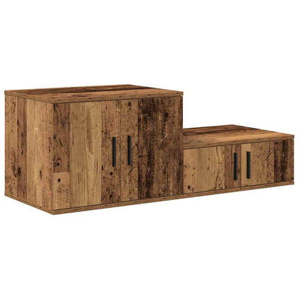 Opbevaringsskab 2 stk. Gammelt træ 118 x 41 x 40 cm