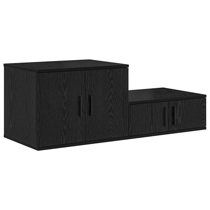Opbevaringsskab 2 stk. Sort eg 108 x 41 x 40 cm Konstrueret træ