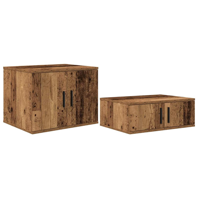 Opbevaringsskab 2 pcs Gammelt træ 108 x 41 x 40 cm