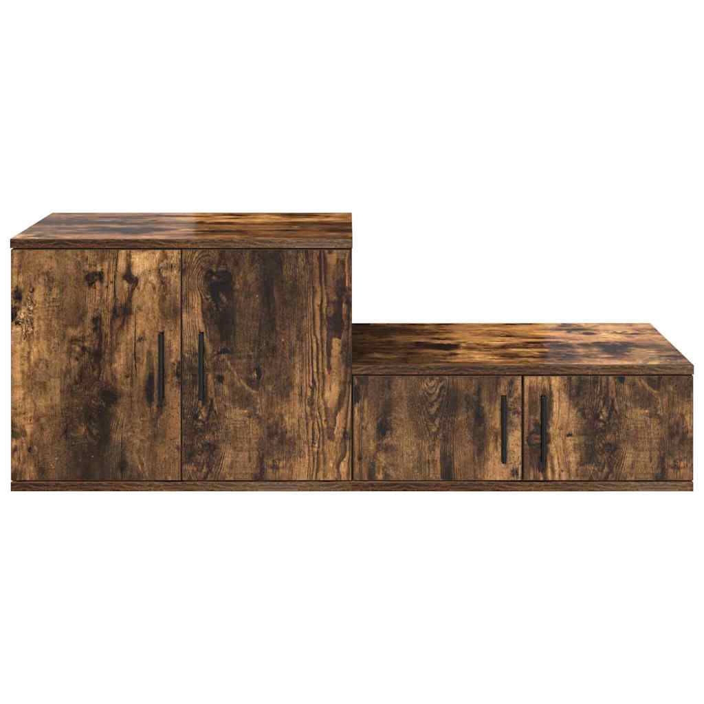 Opbevaringsskab 2 pcs Røget eg 103 x 41 x 40 cm Konstrueret træ