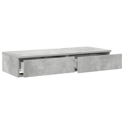 Sengeskuffer Beton Grå 75 x 36,5 x 16,5 cm Konstrueret træ