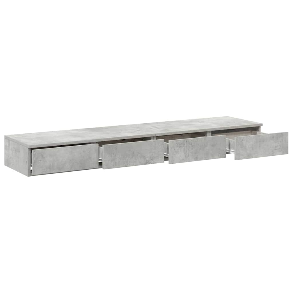 Sengeskuffer Beton Grå 160 x 36,5 x 16,5 cm Konstrueret træ