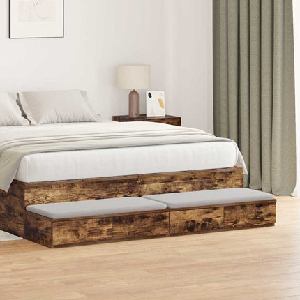 Sengeskuffer Røget eg 160 x 36,5 x 16,5 cm Konstrueret træ