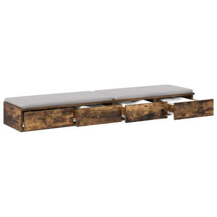 Sengeskuffer Røget eg 160 x 36,5 x 16,5 cm Konstrueret træ