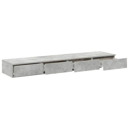 Sengeskuffer Beton Grå 135 x 36,5 x 16,5 cm Konstrueret træ