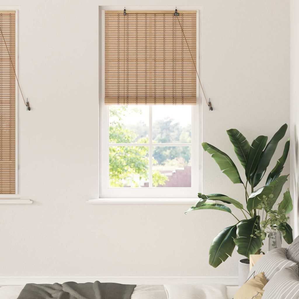 Rullegardin med gardiner Natur 90 x 160 cm Bambus