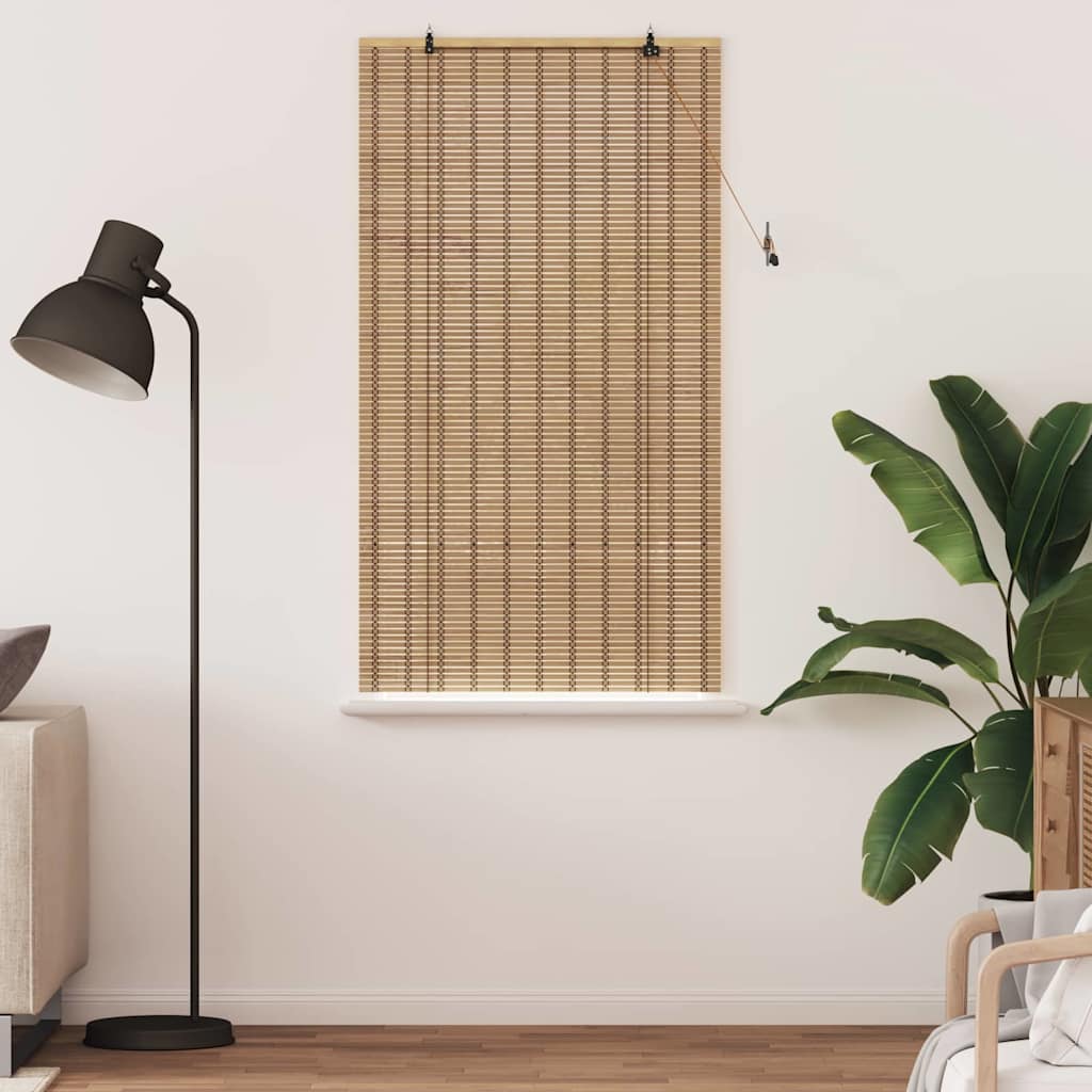 Rullegardin med gardiner Natur 90 x 160 cm Bambus