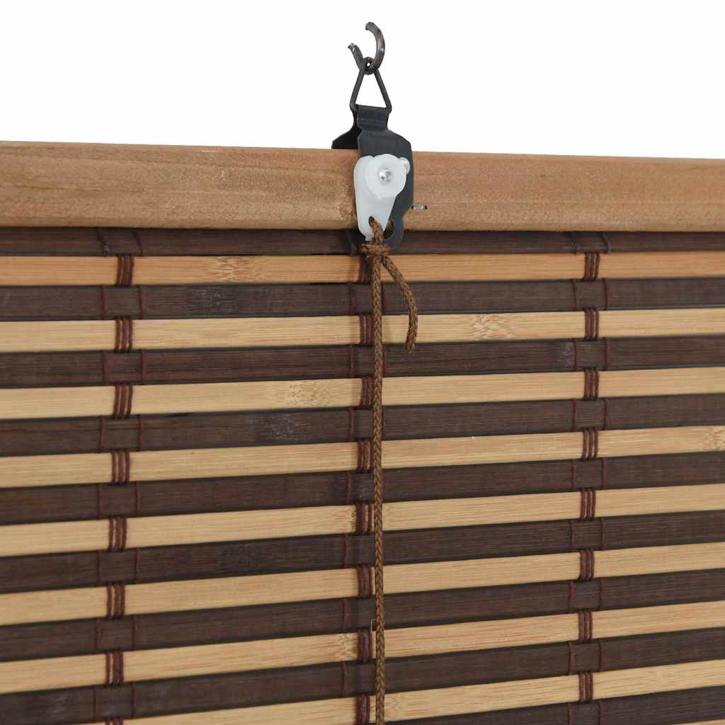 Rullegardin med gardiner Brun 120 x 160 cm Bambus