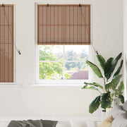 Rullegardin med gardiner Brun 120 x 160 cm Bambus