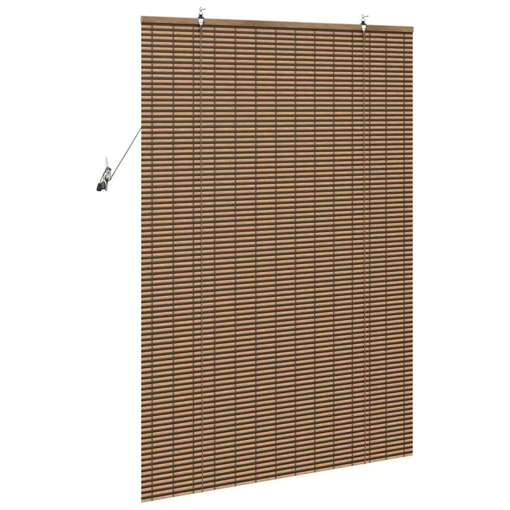 Rullegardin med gardiner Brun 120 x 160 cm Bambus