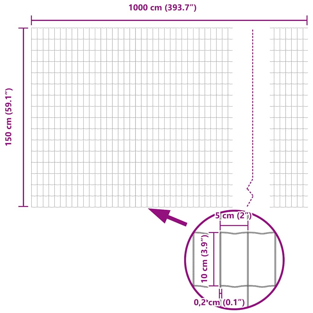 Euro Hejn Grøn 1,5 x 10 m PVC-belagt jern