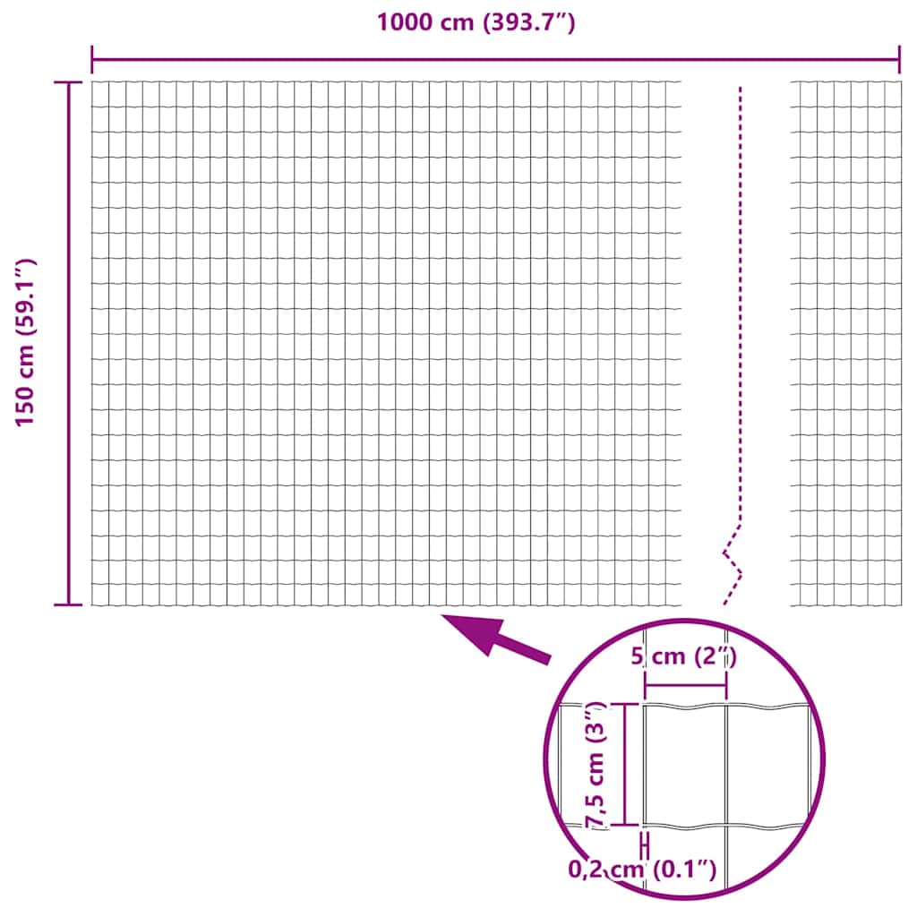 Euro Hejn Grå 1,5 x 10 m PVC-belagt jern