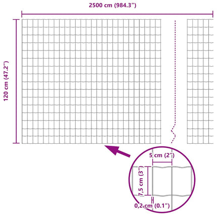 Euro Hejn Grå 1,2 x 25 m PVC-belagt jern