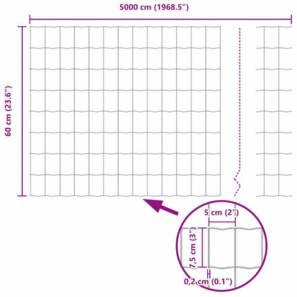 Euro Hejn Grå 0,6 x 50 m PVC-belagt jern