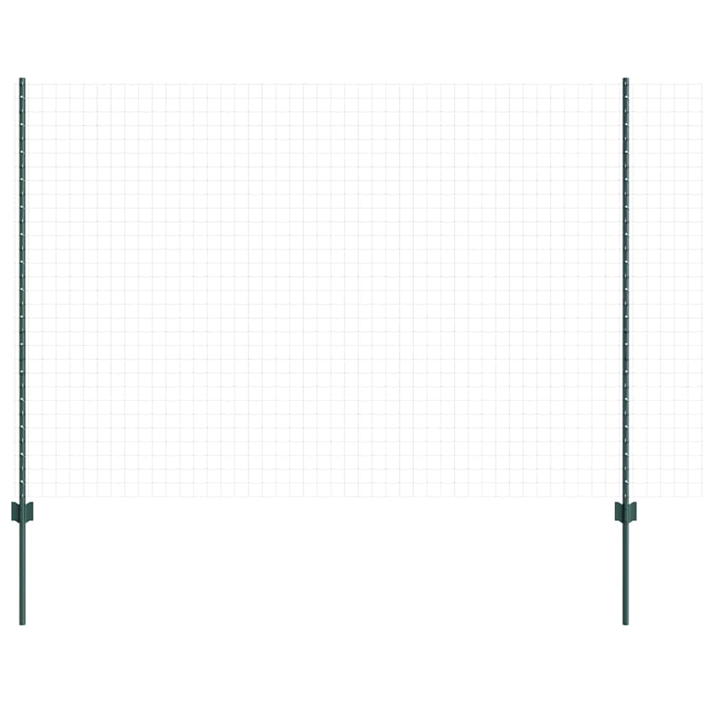 Indlejrede hegnspæle - 22 stk, grøn, 200 cm, pulverlakeret stål