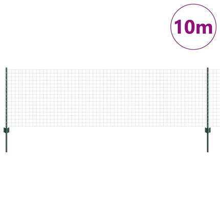Udendørs Euro Hegn med Stander 10 x 0,8 m PVC-belagt stål Grøn