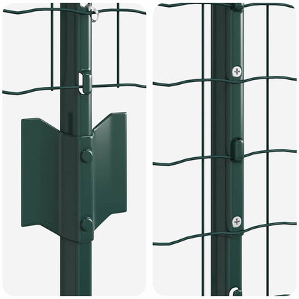 Udendørs Euro Hegn med Stander 10 x 1 m PVC-belagt stål Grøn