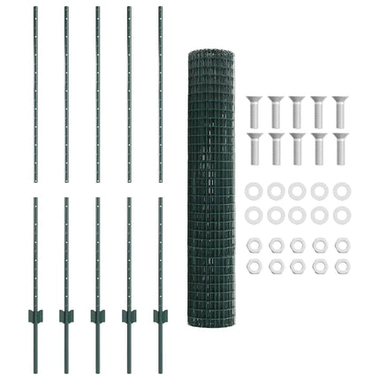 Eurohegn med stolpe 10 x 1,4 m PVC-belagt stål Grøn Mesh