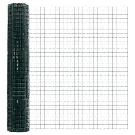 Udendørs Euro Hegn med Stander 10 x 1,5 m PVC-belagt stål Grøn