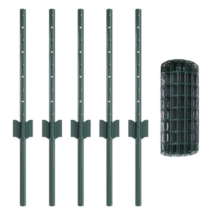Udendørs Euro Hegn med Stander 10 x 0,4 m PVC-belagt stål Grøn