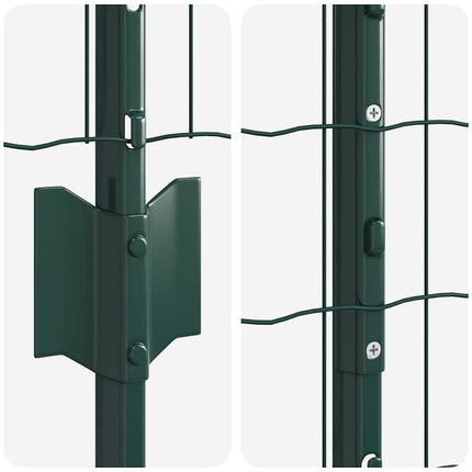 Udendørs Euro Hegn med Stander 10 x 1 m PVC-belagt stål Grøn