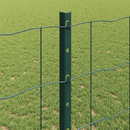 Udendørs Euro Hegn med Stander 10 x 1,2 m PVC-belagt stål Grøn