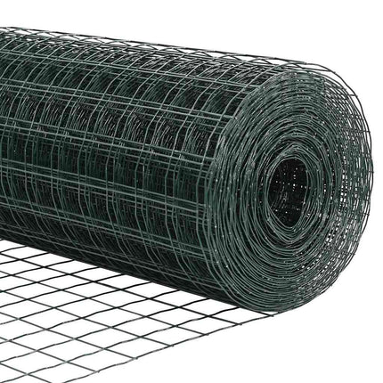 Udendørs Euro Hegn med Stander 25 x 1,2 m PVC-belagt stål Grøn
