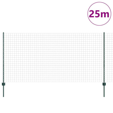 Udendørs Euro Hegn med Stander 25 x 1,2 m PVC-belagt stål Grøn