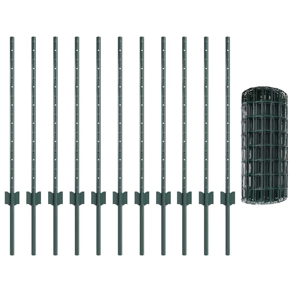 Svejset Trådhegn 25 x 0,8 m (B x H) PVC-belagt stål Grøn Mesh