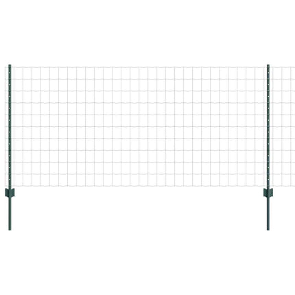 Udendørs Euro Hegn med Stander 25 x 1 m PVC-belagt stål Grøn