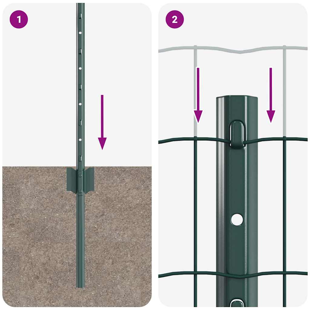 Svejset Trådhegn 50 x 0,6 m (B x H) PVC-belagt stål Grøn Mesh