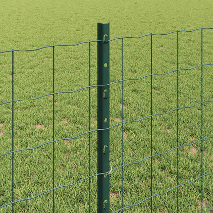 Udendørs Euro Hegn med Stander 25 x 0,8 m PVC-belagt stål Grøn
