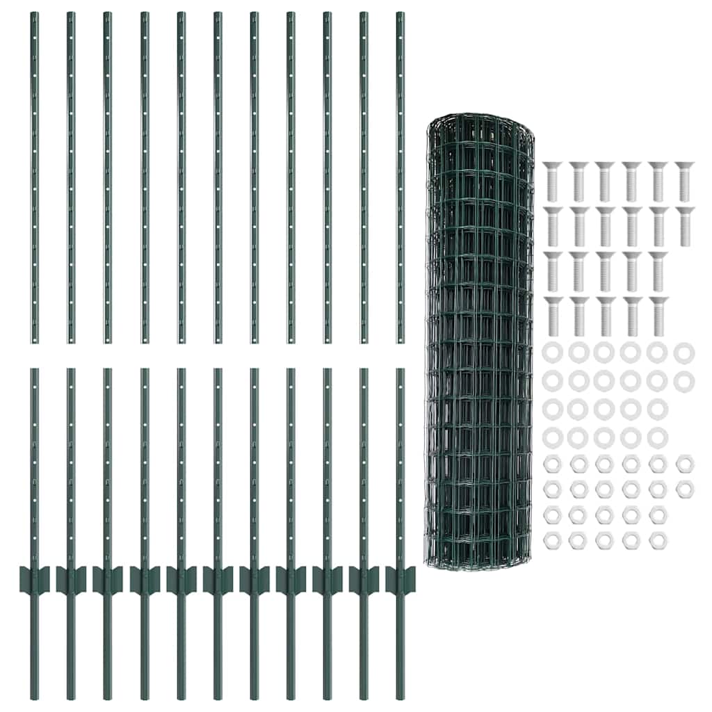 Svejset Trådhegn 25 x 1,2 m (B x H) PVC-belagt stål Grøn Mesh