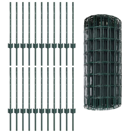 Udendørs Euro Hegn med Stander 50 x 0,6 m PVC-belagt stål Grøn