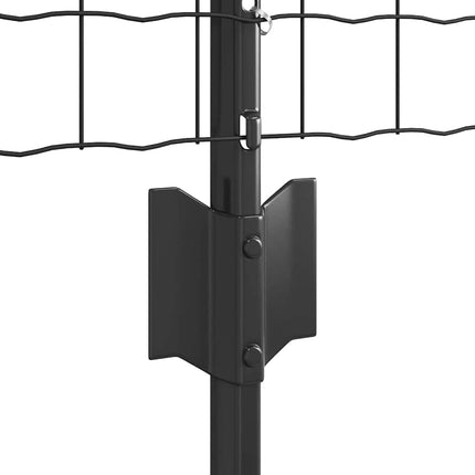Udendørs Euro Hegn med Stander 10 x 0,8 m PVC-belagt stål Grå