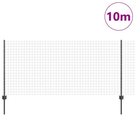 Udendørs Euro Hegn med Stander 10 x 1 m PVC-belagt stål Grå