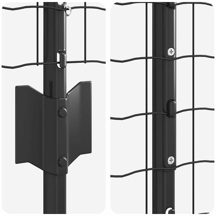 Udendørs Euro Hegn med Stander 10 x 1,6 m PVC-belagt stål Grå