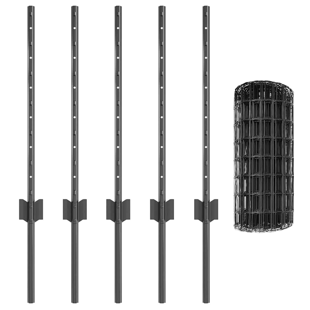 Svejset Trådhegn 10 x 0,6 m (B x H) PVC-belagt stål Grå Mesh