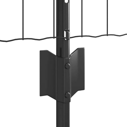Udendørs Euro Hegn med Stander 10 x 0,8 m PVC-belagt stål Grå