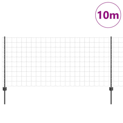 Udendørs Euro Hegn med Stander 10 x 1 m PVC-belagt stål Grå