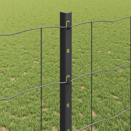 Udendørs Euro Hegn med Stander 10 x 1,2 m PVC-belagt stål Grå