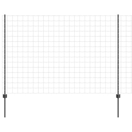 Udendørs Euro Hegn med Stander 10 x 1,5 m PVC-belagt stål Grå