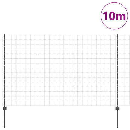 Udendørs Euro Hegn med Stander 10 x 1,5 m PVC-belagt stål Grå
