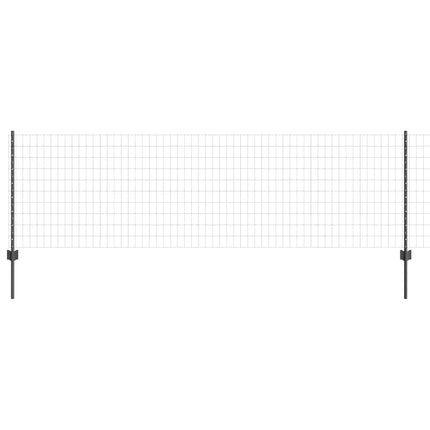 Udendørs Euro Hegn med Stander 25 x 0,8 m PVC-belagt stål Grå