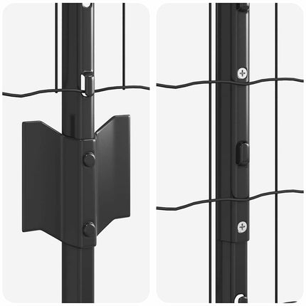 Udendørs Euro Hegn med Stander 25 x 1 m PVC-belagt stål Grå