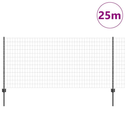 Udendørs Euro Hegn med Stander 25 x 1 m PVC-belagt stål Grå
