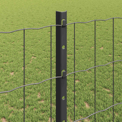 Udendørs Euro Hegn med Stander 25 x 1,2 m PVC-belagt stål Grå